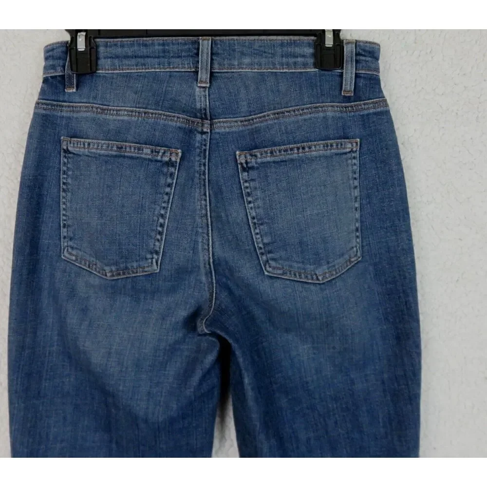 Womens‎ Eileen Fisher Jeans Size 2 Made in USA Blue Cotton Cropped Capri 28x27 - Picture 4 of 11